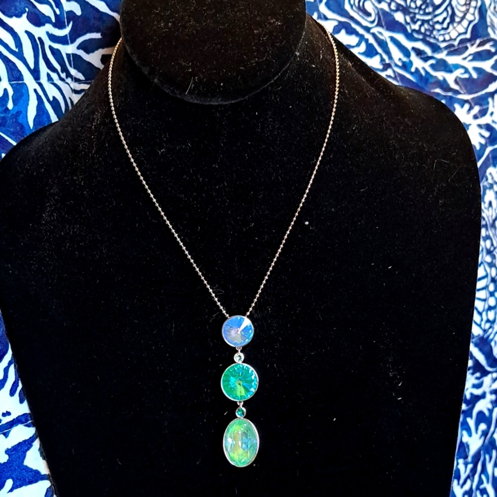 Swarovski  crystal  long to short adjustable  necklace.
